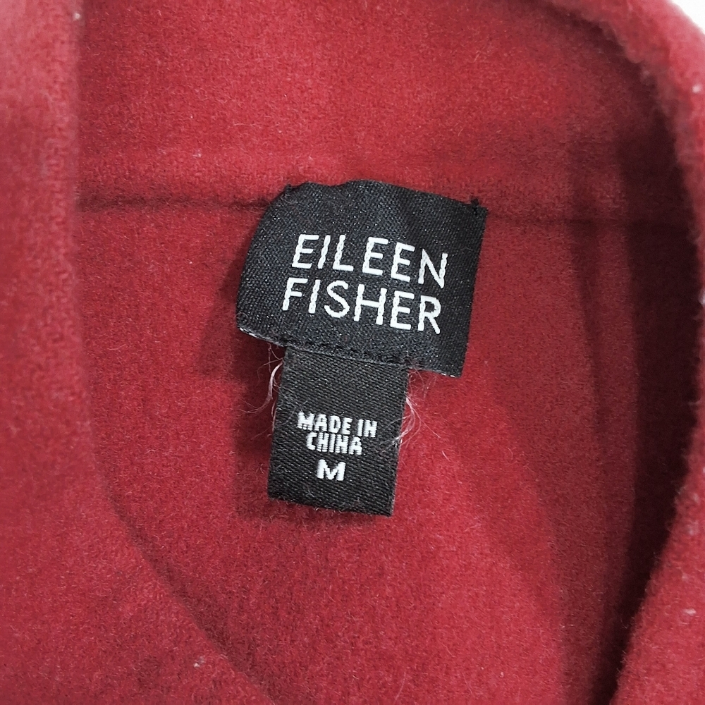 Eileen Fisher~Womens Wool Cashmere Jacket~Red Button Up~LagenLook Luxury~MED - Picture 3 of 8